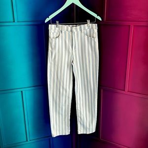 J BRAND Jules Striped High Rise Stretch Jeans